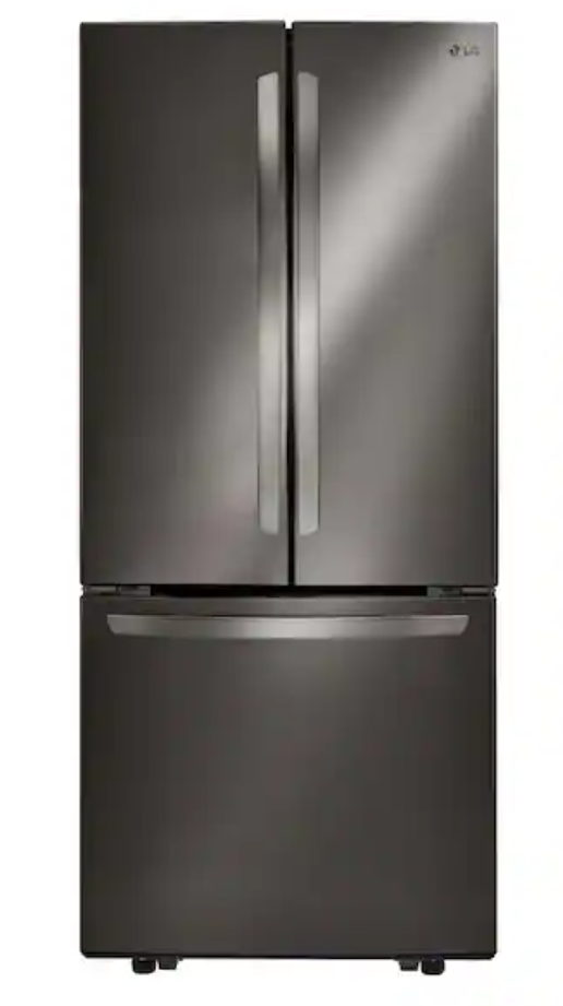 30in. W 22 cu. ft. French Door Refrigerator with Ice Maker in Black Stainless Steel