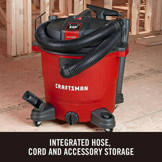 12 Gallon 6.0 Peak HP Wet/Dry Vac, Portable Shop Vacuum with Attachments